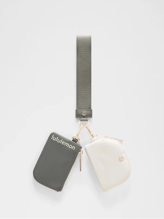 lululemon athletica Handbags - Lululemon Dual Pouch Wristlet, Grey Sage / Light Ivory